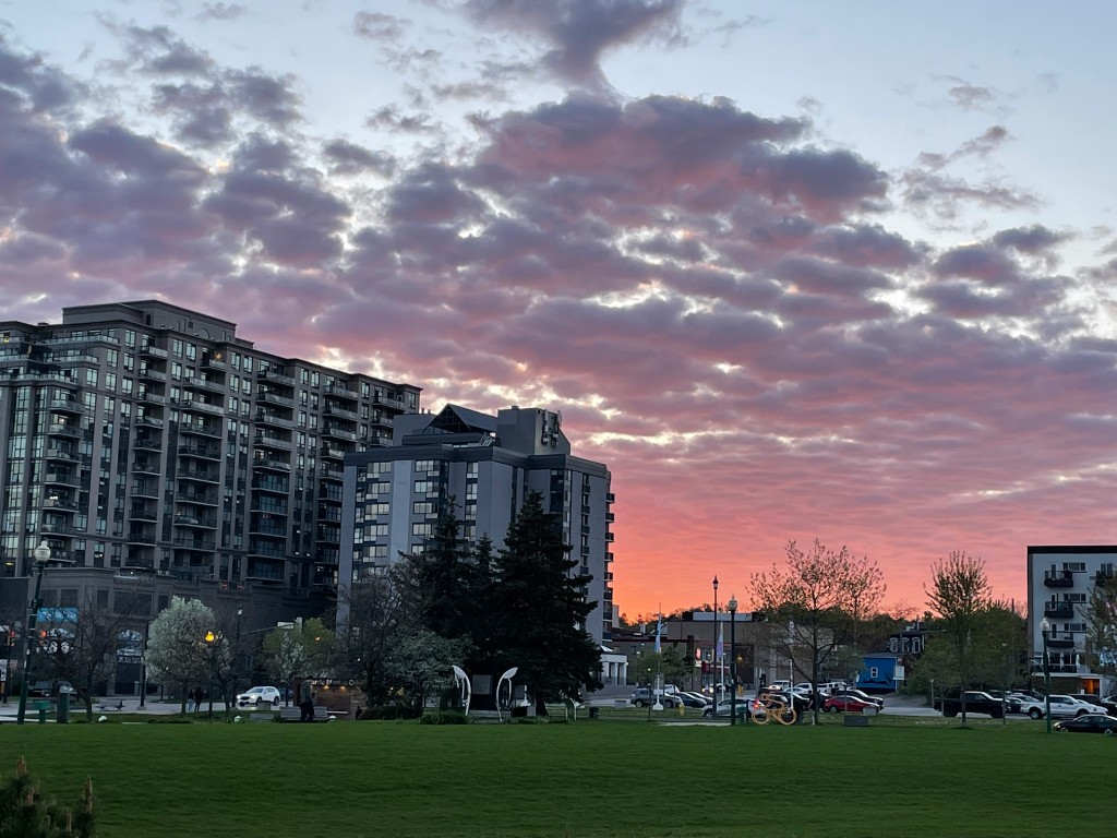 Sunset over downtown Barrie
